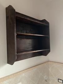 Coppia di mobiletti con mensole in legno-vintage