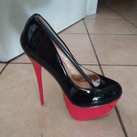 Scarpe tacco 17 rosse e nere numero 38