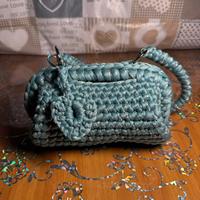 Clutch bag petrolio e argento