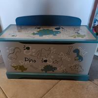 cassapanca cameretta bambino legno massello 