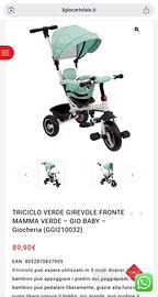 Tricilo verde girevole gio baby