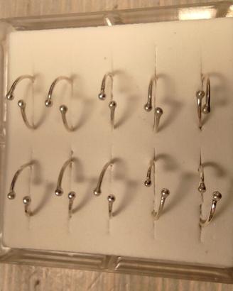 Confezione 36 Orecchini Per Naso In Argento 800/92