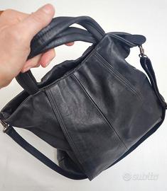 ENTRA' BORSA NERA VERA PELLE