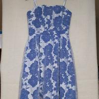 Vestito estivo tessuto dévoré bianco e azzurro