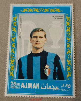 Francobollo di Facchetti Inter 1968