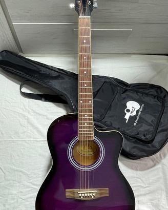 CHITARRA ACUSTICA ELETTRIFICATA PURPLE VIOLA BURST