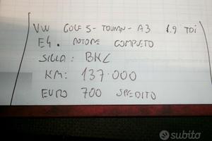 Motore completo vw golf 5-touran-a3 1.9 tdi e4