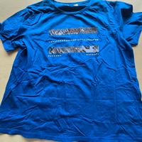 T shirt maglietta blu manica corta XL -XXL