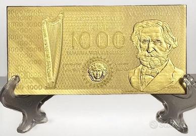 Banconota 1000 Lire Editalia Oro 750 Argento 999