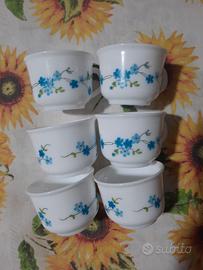 Arcopal France Myosotis set portauovo tazze '70