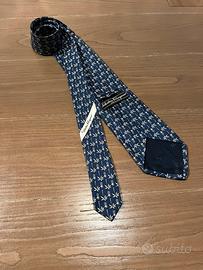 Ferragamo cravatta in seta blu