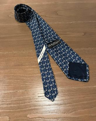 Ferragamo cravatta in seta blu