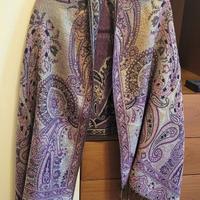 Stola elegante double face con frange