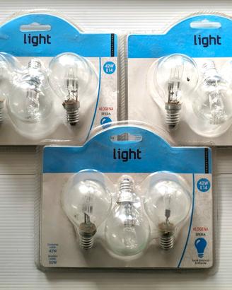 Lampadine alogene #E14 42W #sfere trasparenti 