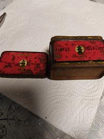 vecchia scatola di latta per il tè 