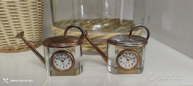 Coppia orologi in miniatura da tavolo vintage 