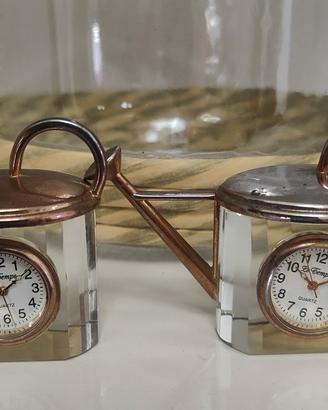 Coppia orologi in miniatura da tavolo vintage 