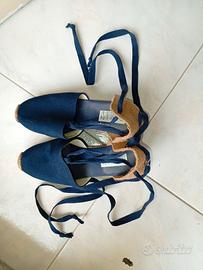 Scarpe donna Espadrillas blu con zeppa