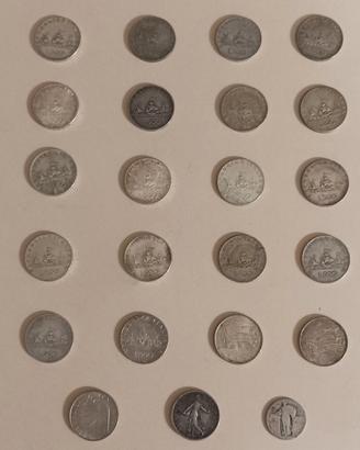 Lotto 31 monete 500 lire argento+ altre