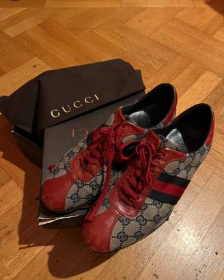 Sneaker tessuto blu e rosse Originali Gucci