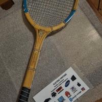 8191N-Racchetta Tennis In Legno Vintage Caminated