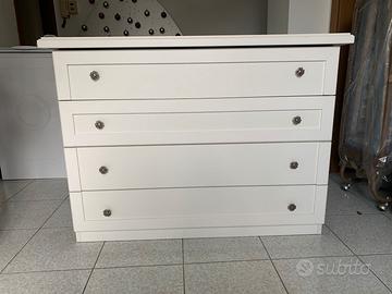 Cassettiera bianca 112x83x48