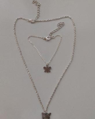 Collana+Braccialetto “Farfalla” abbinati Hand Made