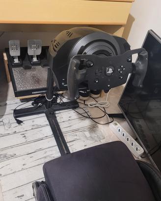 simulatore gaming volante + sedile + pedali
