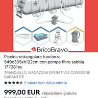 Piscina rettangolare fuori terra - 549x305x122