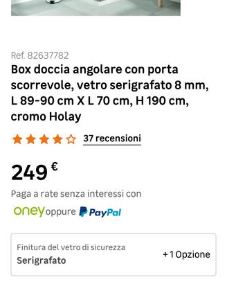 box doccia nuovo 70x90 ancora imballato