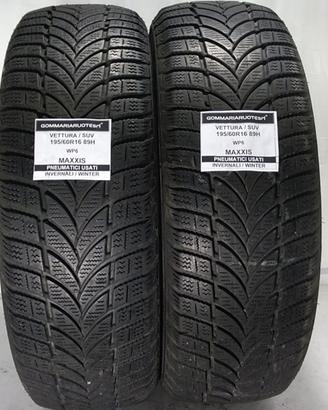 2 PNEUMATICI USATI 195/60R16 89H WP6 MAXXIS GOMME 