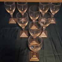 9 bicchieri vintage con base in metallo design ele