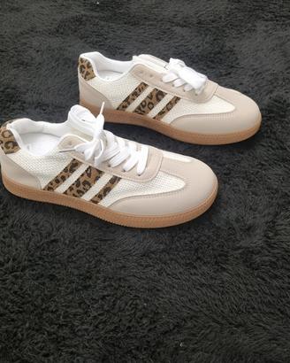 scarpe da donna beige/ leopardate. Nuove , Tg 38,5
