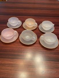 Raro Set 6 Tazzine Arcopal France "Harlequin"