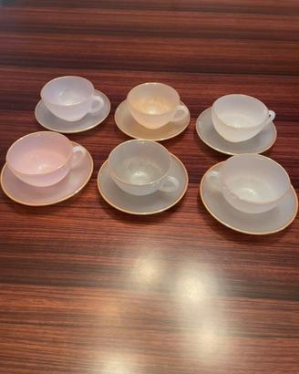 Raro Set 6 Tazzine Arcopal France "Harlequin"
