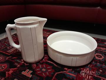 set BROCCA E BACILE ceramica LAVENO ANNI 50