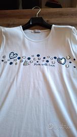 T-shirt bianca donna taglia M 