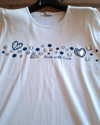 T-shirt bianca donna taglia M 