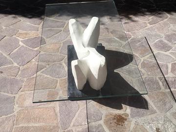 Tavolino con piano in vetro
