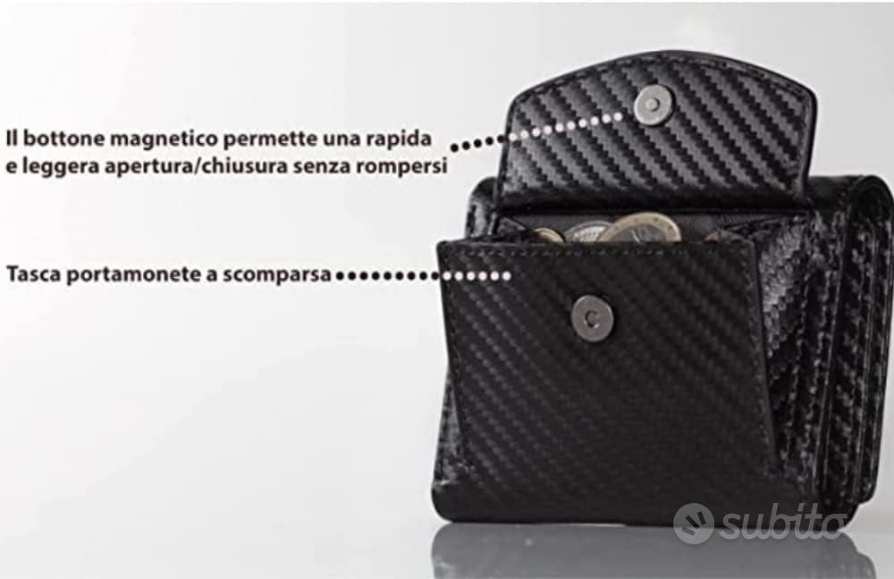 Portafoglio Uomo Slim Porta Carte di Credito RFID Portafoglio Piccolo  Tessere✅