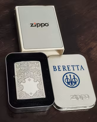 Accendino Zippo Beretta placcato argento 925+