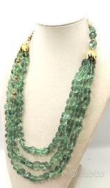 Collana QUARZO verde .acqua