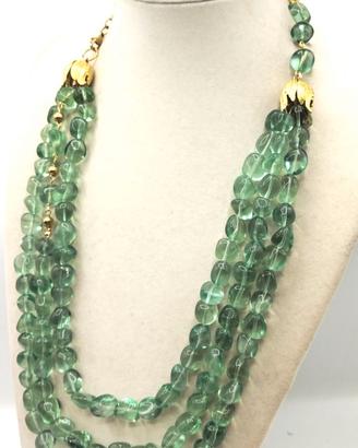 Collana QUARZO verde .acqua