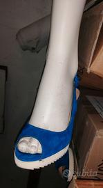 Scarpe N. 38 da Donna, come NUOVE in velluto blu