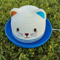 cappellino in paglia bimbo, forma gattino