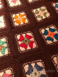 Coperta di lana fatta a mano uncinetto patchwork