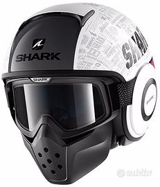 Casco Moto Jet Shark DRAK TRIBUTE RM Bianco Rosso 