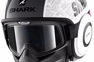 Casco Moto Jet Shark DRAK TRIBUTE RM Bianco Rosso 