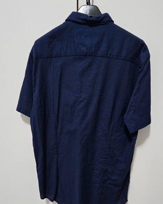 Camicia uomo manica corta blu