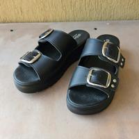 Ciabatte borchie 39 nero NEW pelle